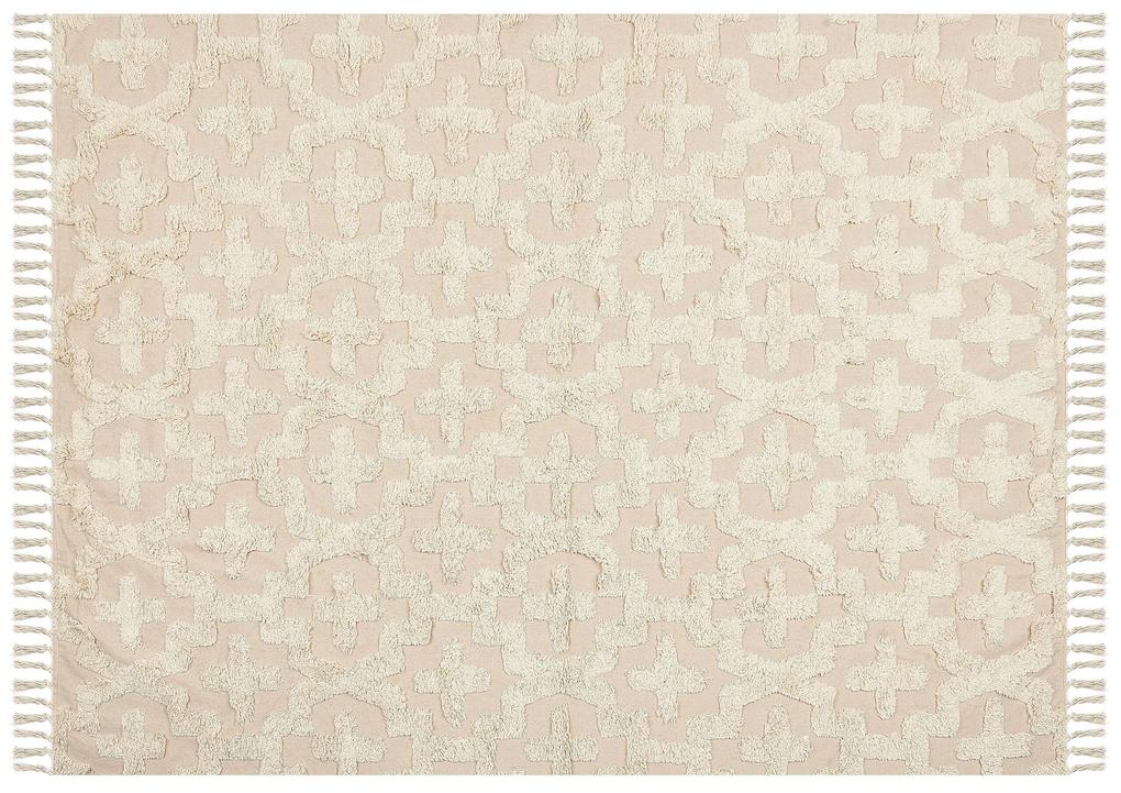 Tapete de algodão creme 160 x 230 cm ITANAGAR Beliani