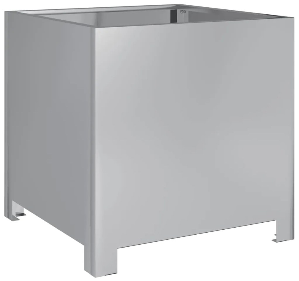 Vaso/floreira de jardim 2 pcs 40x40x40 cm aço galvanizado