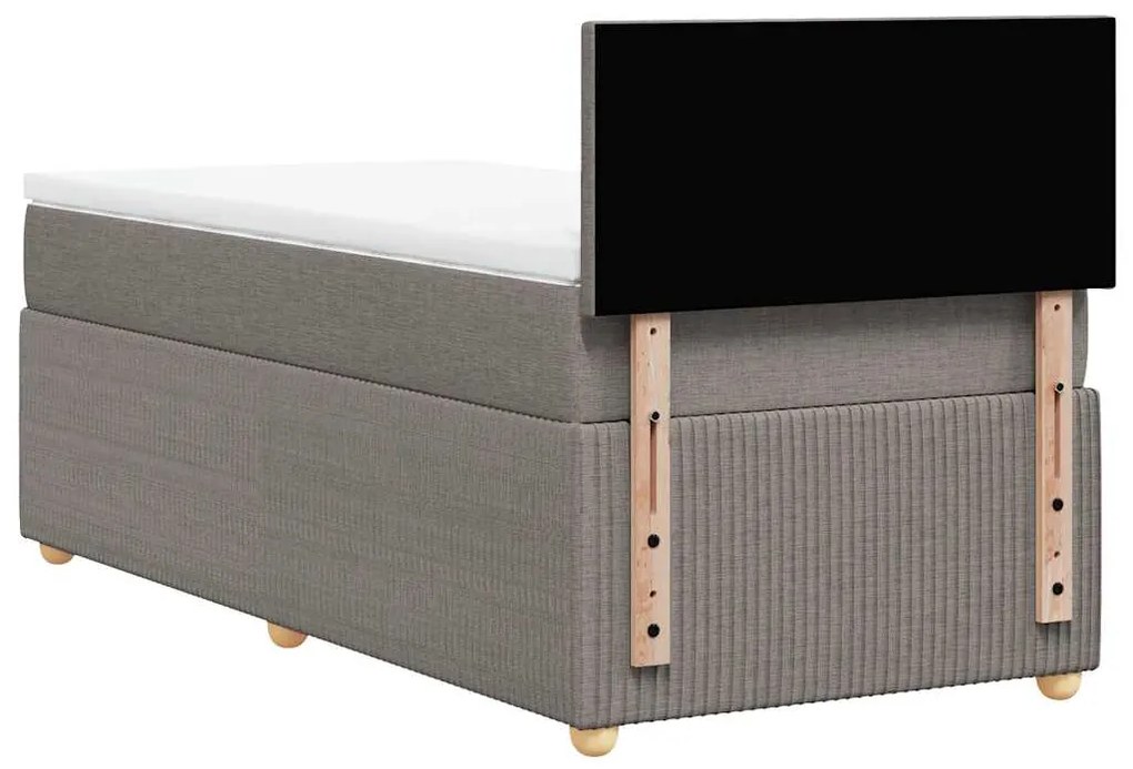 Cama com molas/colchão 100x200 cm tecido cinza-acastanhado