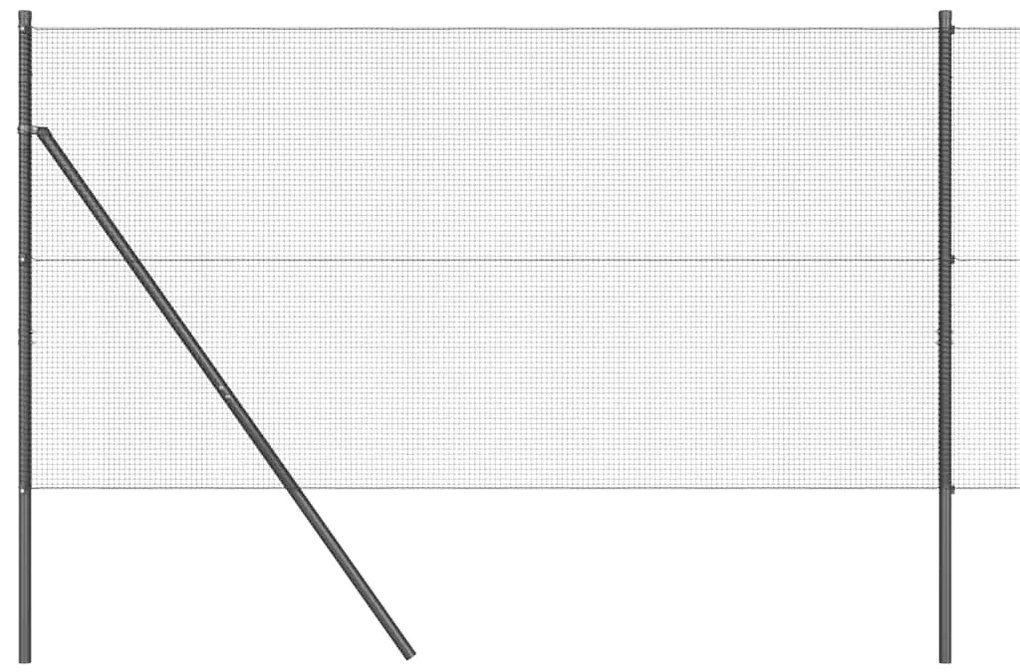 Conjunto de Postes de Cerca Conjunto de 2 Cinza Metal, Plástico
