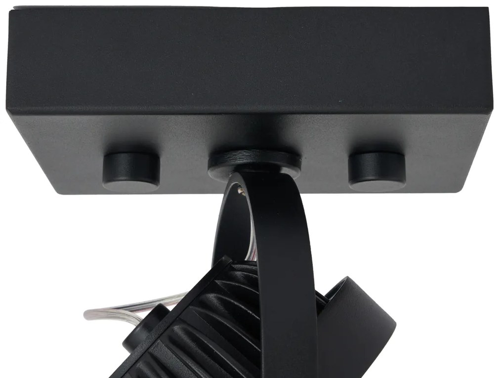 Foco de superfície moderno preto com LED regulável - Apollo