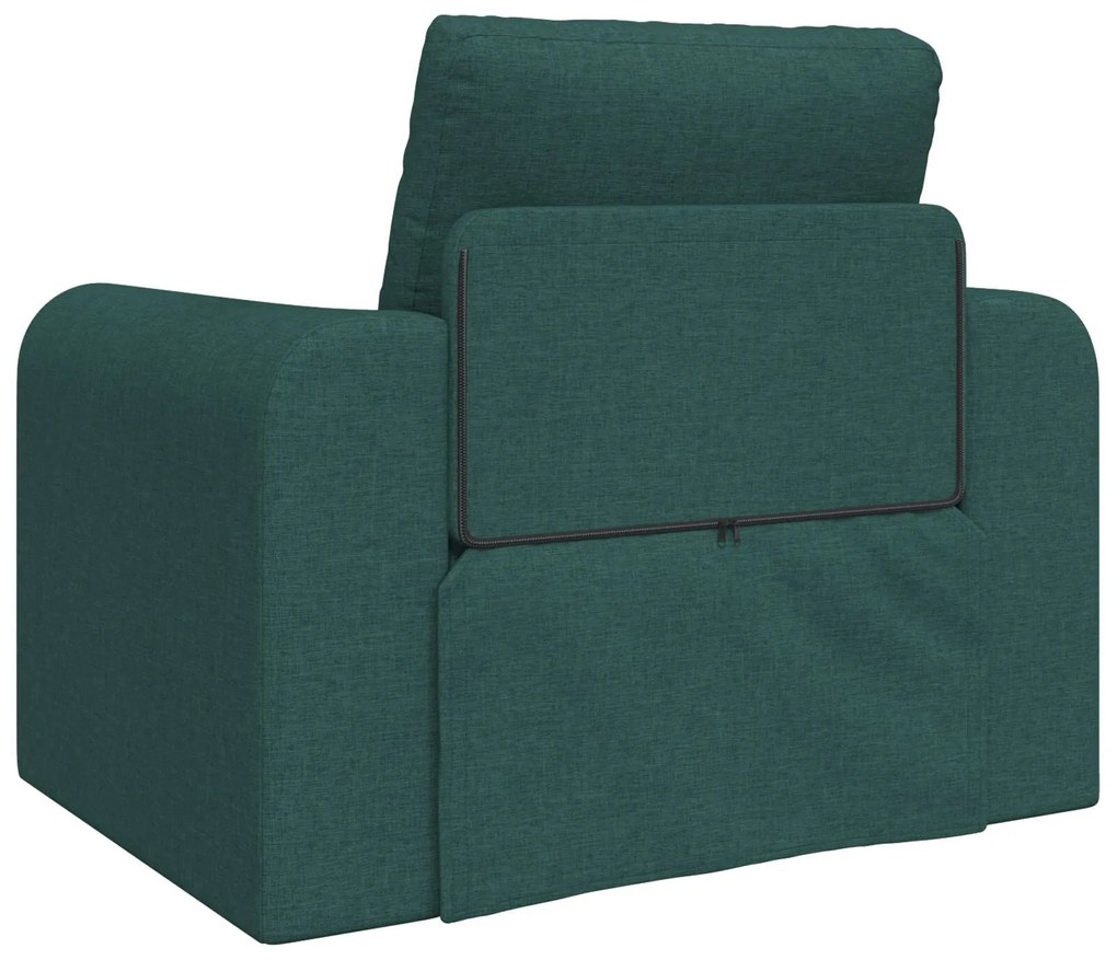 Sofá Cama de Chão 2-em-1 Verde Escuro 98x71x83 cm Tecido