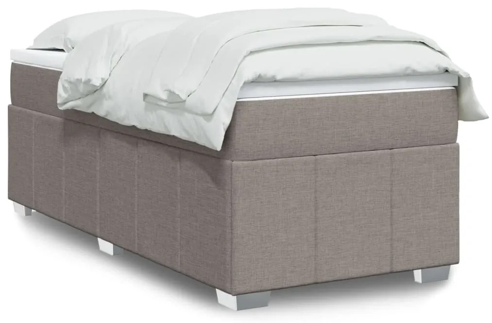 Cama com molas/colchão 90x200 cm tecido castanho-acinzentado