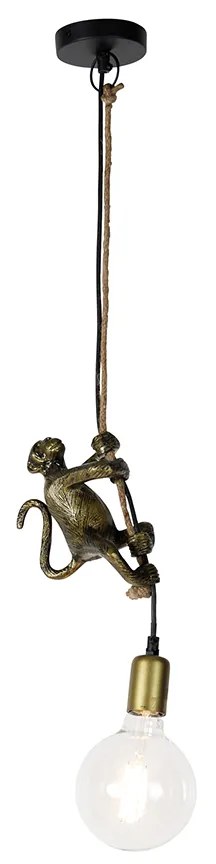 Candeeiro de suspensão vintage dourado - Animal Monkey