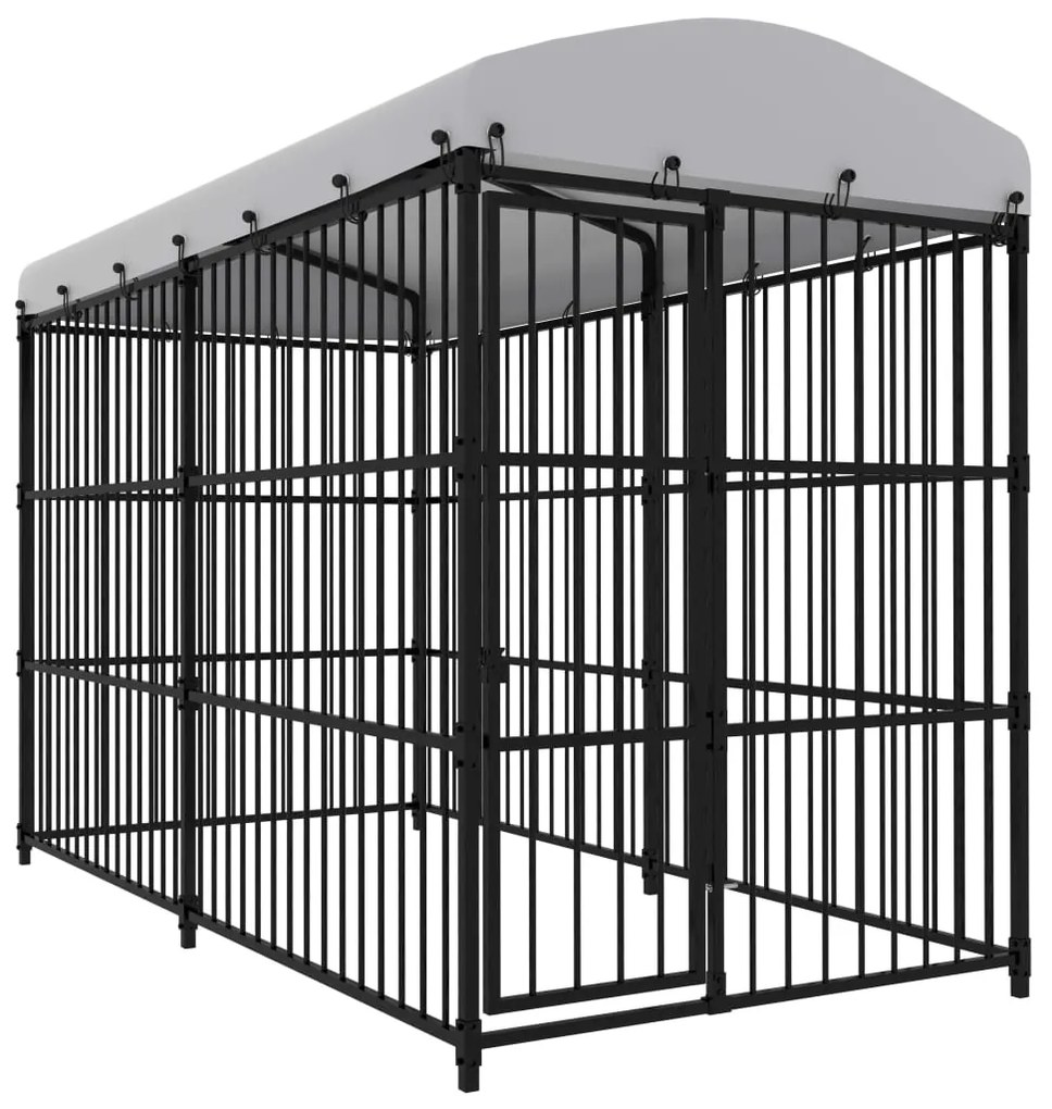 vidaXL Canil de exterior com telhado 300x150x210 cm
