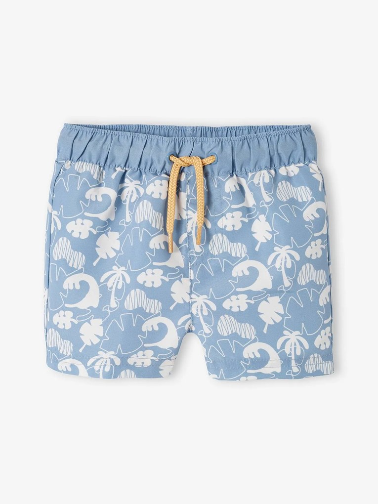 Calções de banho estampados, para bebé menino azul-acinzentado