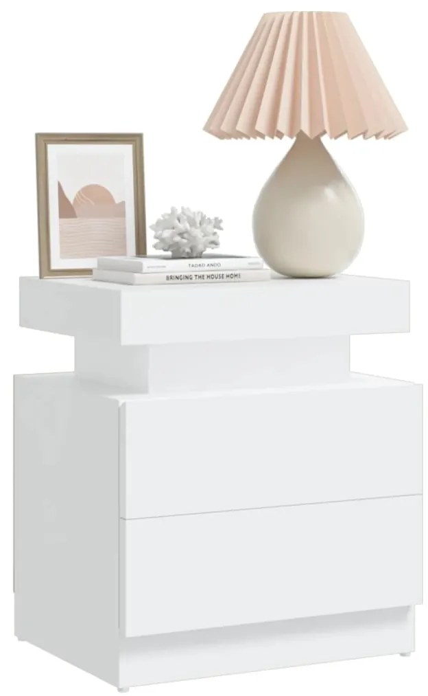 Mesa de cabeceira derivados de madeira branco