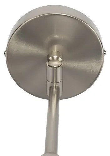 Candeeiro de parede em aço com cúpula branca e braço ajustável - Ladas Deluxe