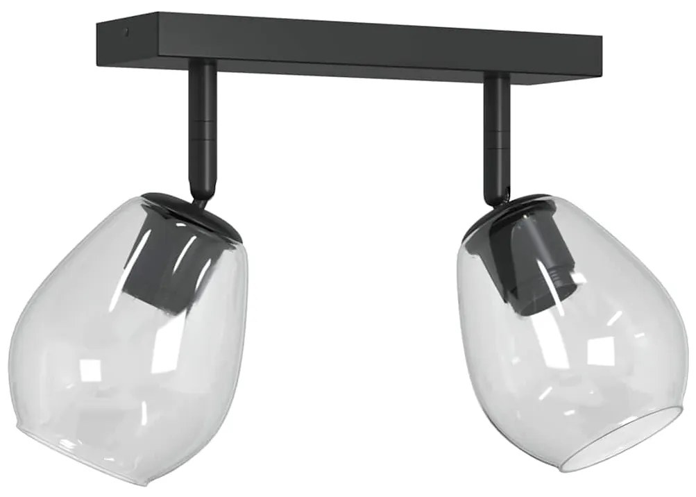 Luzes de teto com cúpula de vidro ajustável Antracite E27