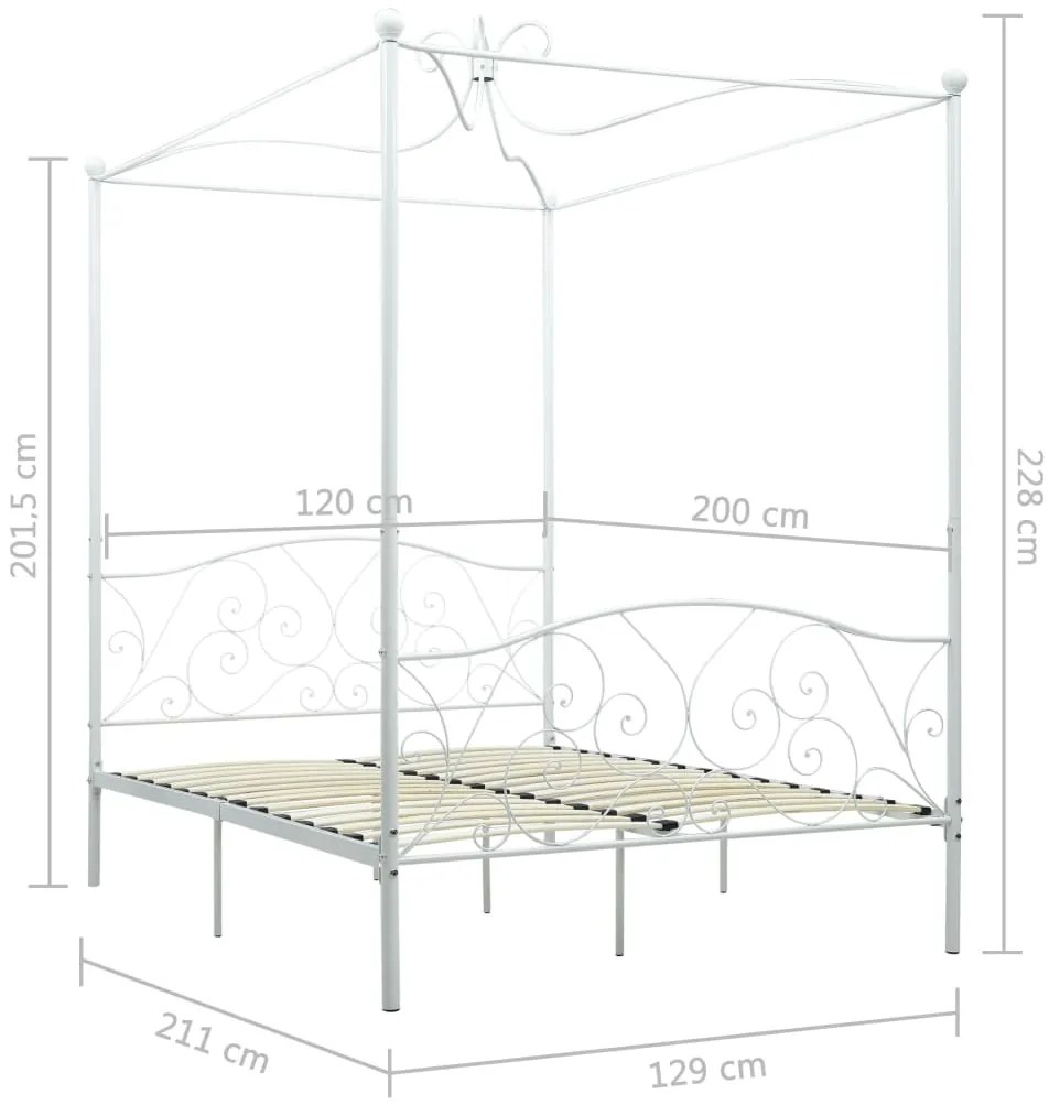 Estrutura de cama com dossel 120x200 cm metal branco