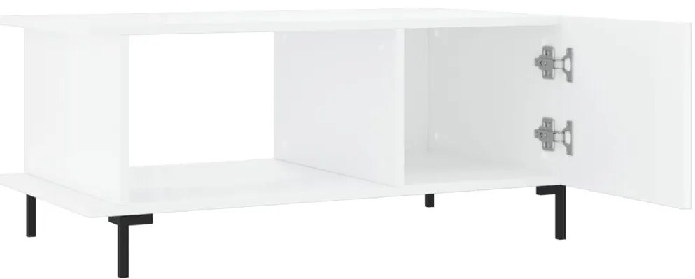 Mesa de centro 90x50x40 cm madeira processada branco brilhante