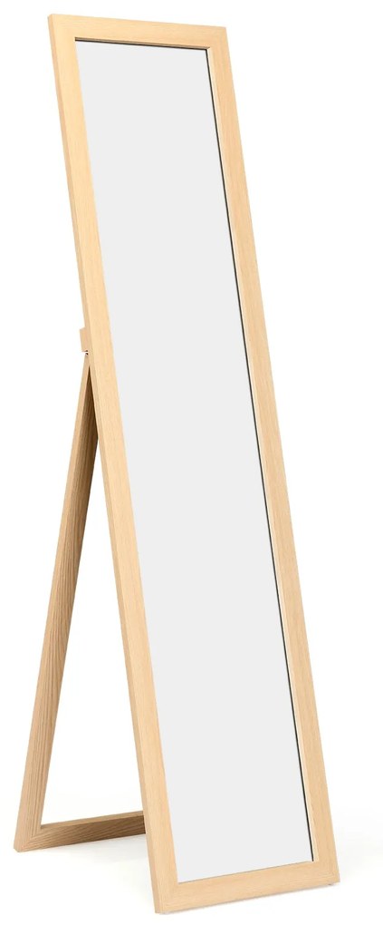 Espelho de pé ou parede com moldura de madeira para a entrada da sala de estar do quarto 37 x 50 x 155 cm Natural