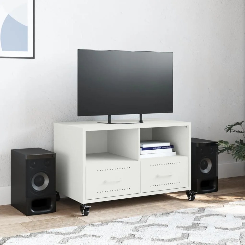 Móvel de TV 68x39x43,5 cm aço branco