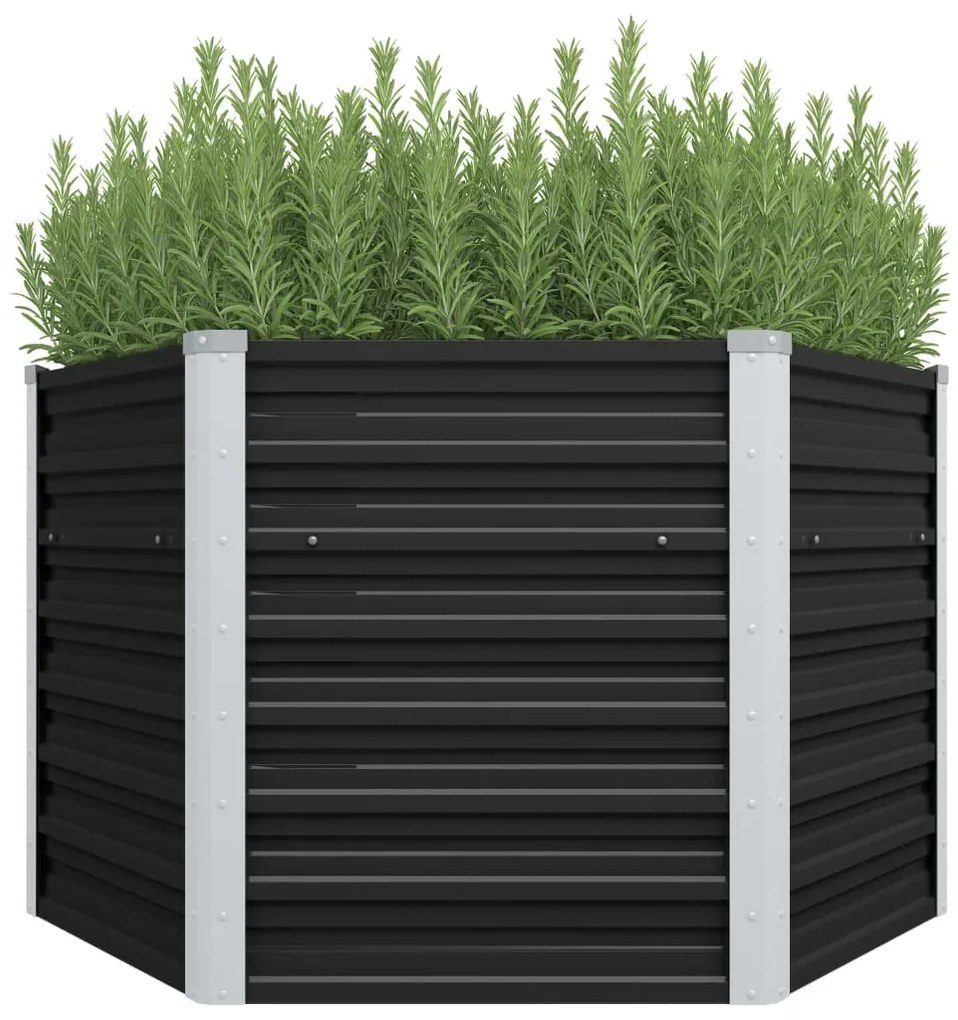 vidaXL Canteiro elevado jardim aço galvanizado 129x129x77 cm antracite