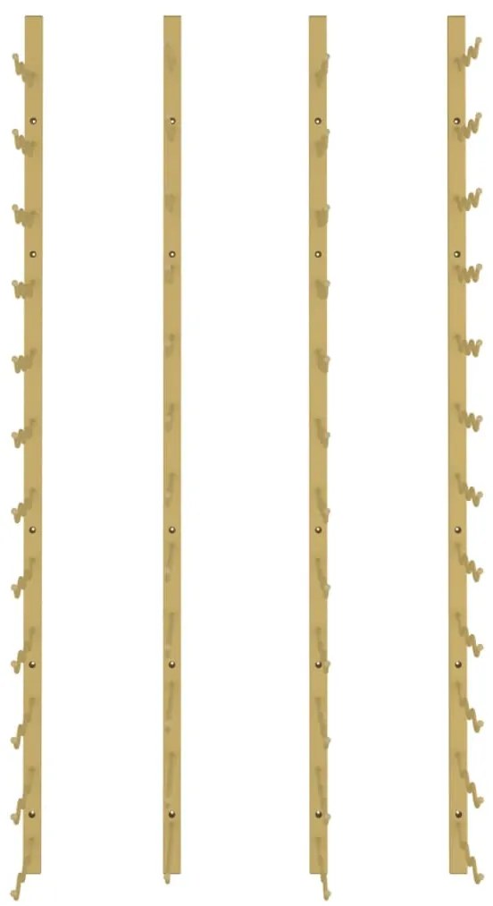 Garrafeira de parede para 36 garrafas 2 pcs ferro dourado