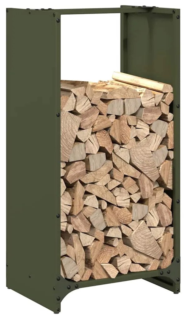 Suporte para lenha aço laminado a frio verde azeitona