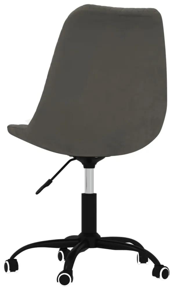 Cadeiras de jantar giratórias 2 pcs tecido cinzento-escuro