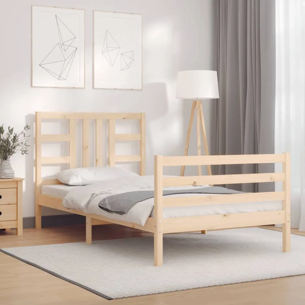 Cama sem colchão 90x200 cm madeira de pinho maciça