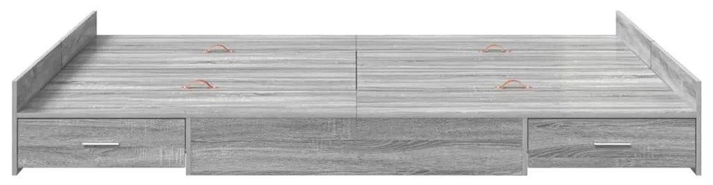 Estrado de cama com arrumação Sonoma cinzento 140 x 200 cm
