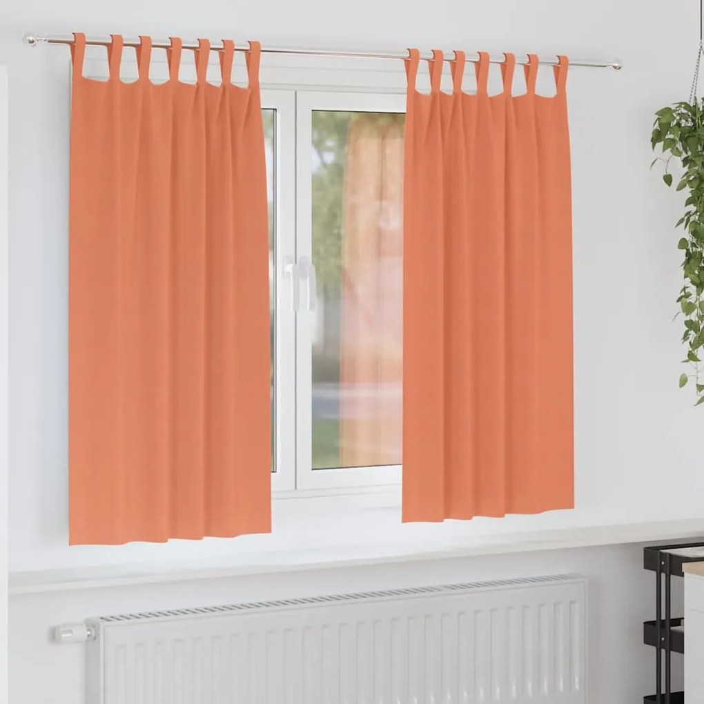 vidaXL Cortinas com cortinas 2 pcs Terracota Poliéster