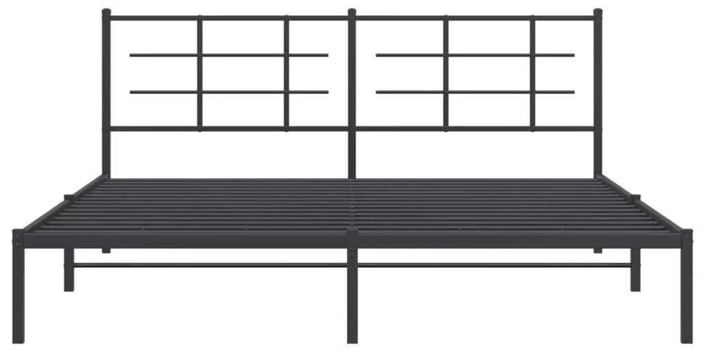 Estrutura de cama em metal com cabeceira 180x200 cm preto
