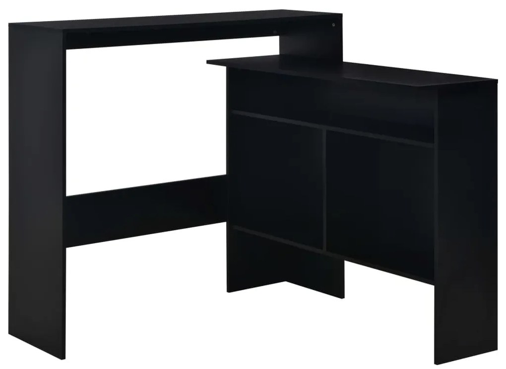 Mesa de bar com 2 tampos preto 130x40x120 cm
