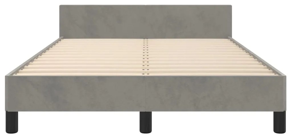 Estrutura de cama sem colchão 120x200 cm veludo cinzento-claro