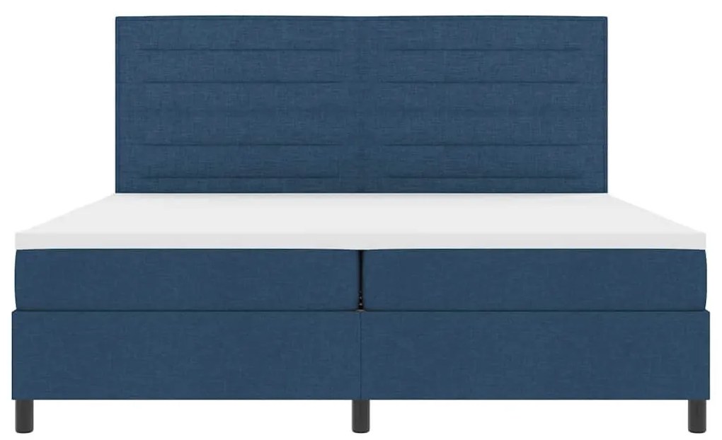 Cama Box com Colchão Azul 200x200 cm Tecido