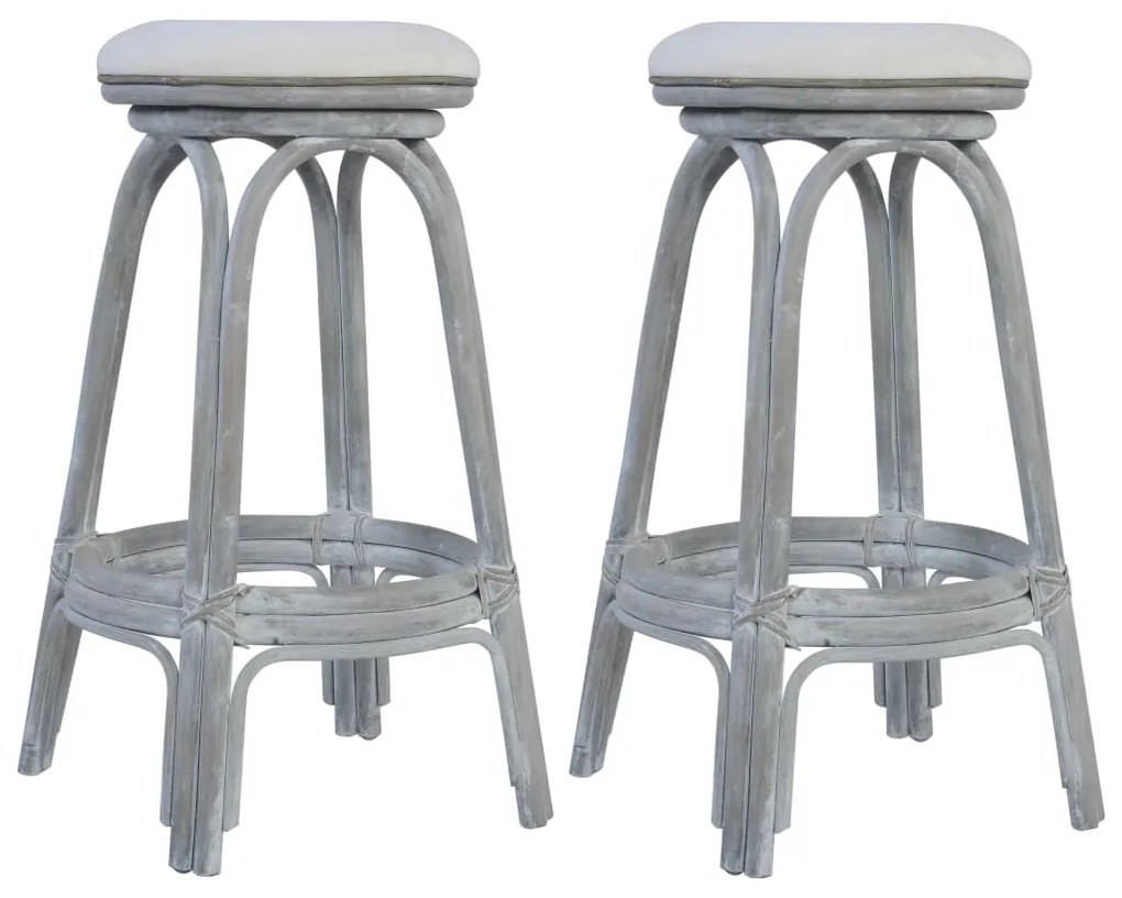 vidaXL Bancos de bar 2 pcs vime cinzento