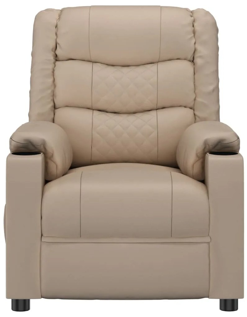 Poltrona reclinável couro artificial cor cappuccino