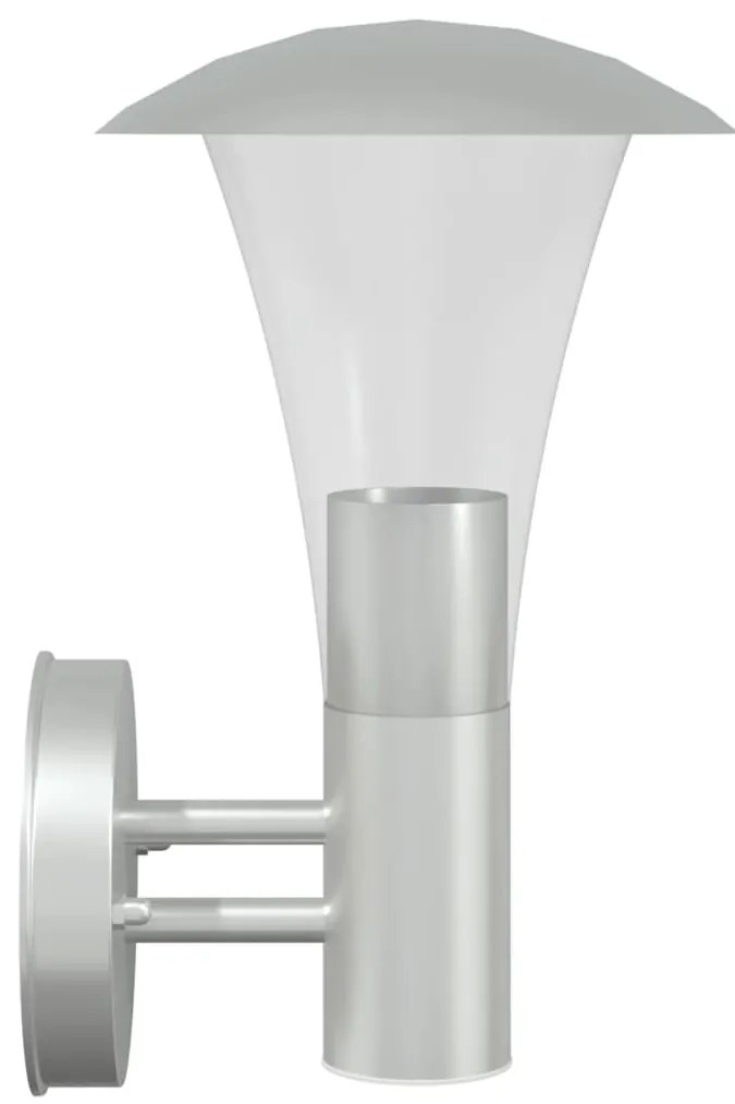 Candeeiros de parede p/ exterior 2 pcs aço inoxidável prateado