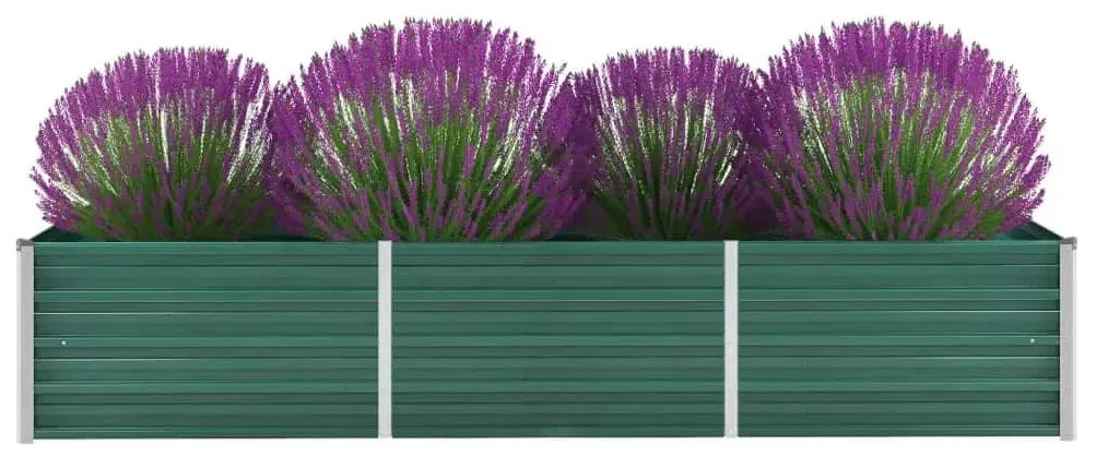 vidaXL Canteiro elevado de jardim aço galvanizado 240x80x45 cm verde