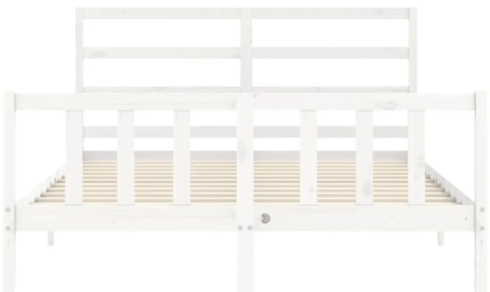 Cama sem colchão 160x200 cm madeira de pinho maciça branco
