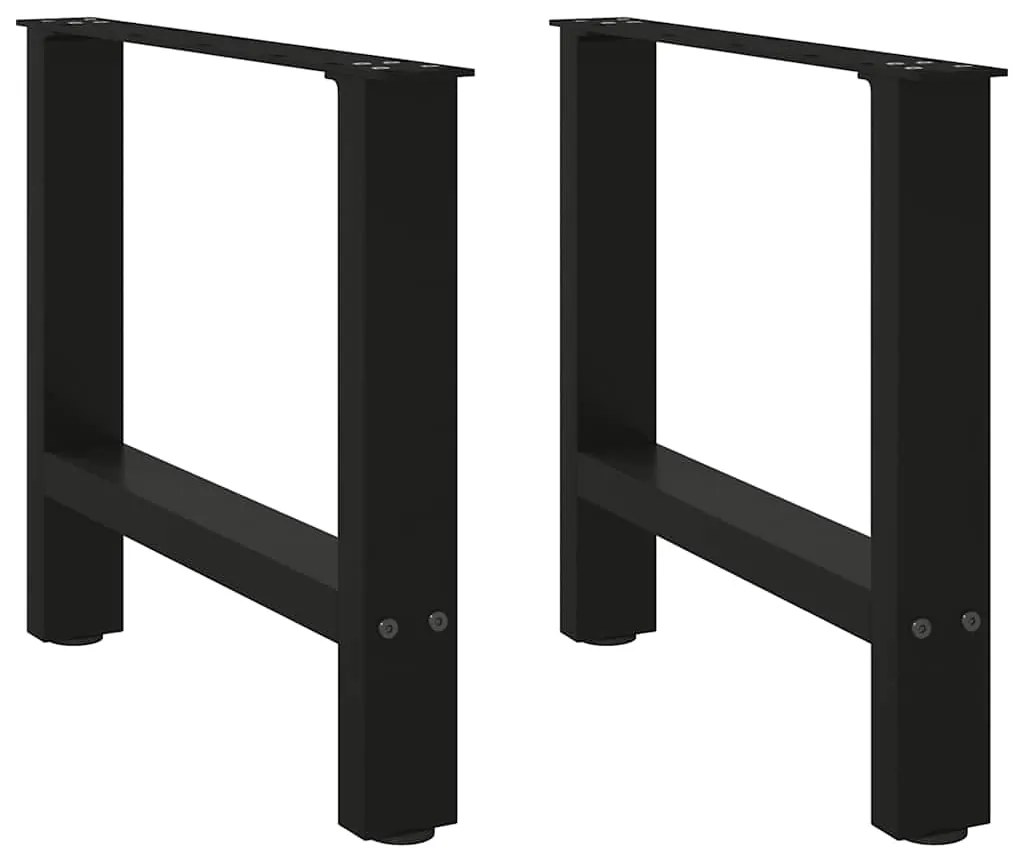 vidaXL Pés para mesa de centro pretos 2 peças 60x(42-43) cm aço