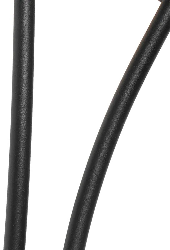 Candeeiro de parede moderno preto 2 luzes com vidro fumê - Atenas