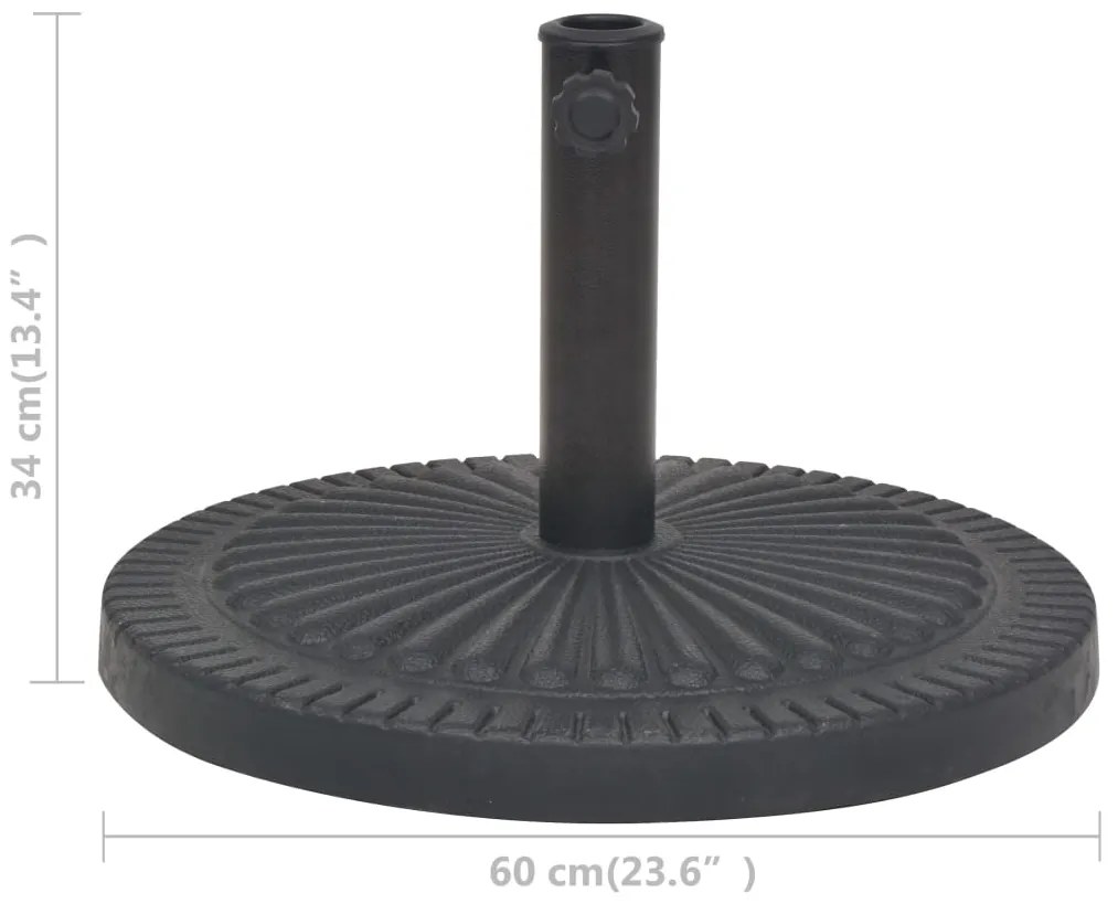 Base para guarda-sol em resina redondo preto 29 kg