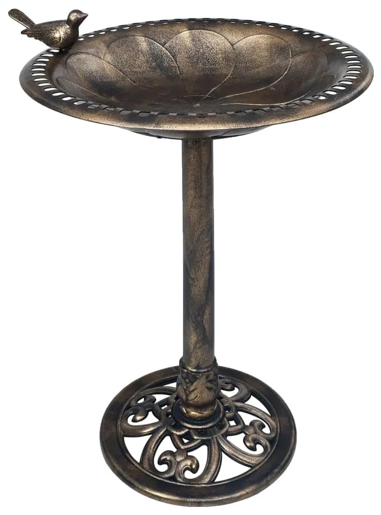 vidaXL Banheira para pássaros de jardim plástico cor bronze