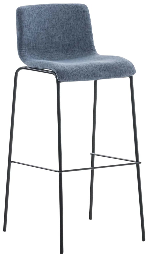 Conjunto de 2 bancos de bar Hoover em tecido e com estrutura preta 43 x 100 x 48 cm Azul