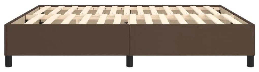Estrutura de cama 160x200cm couro artificial castanho