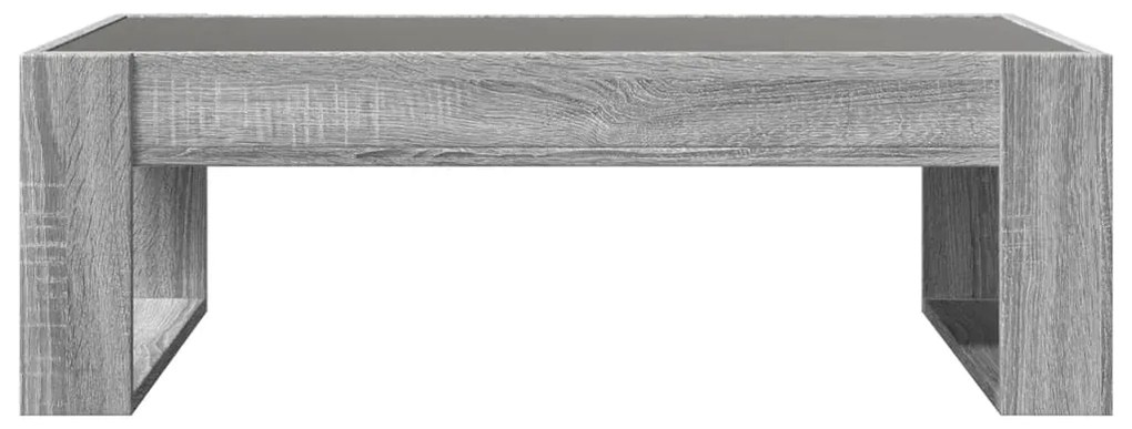 Mesa de centro luzes LED Infinity 90x53x30 cm cinzento sonoma