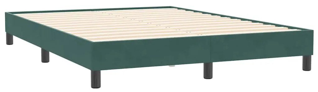 Box Cama primavera com Colchão Verde Escuro 140x210 cm Veludo