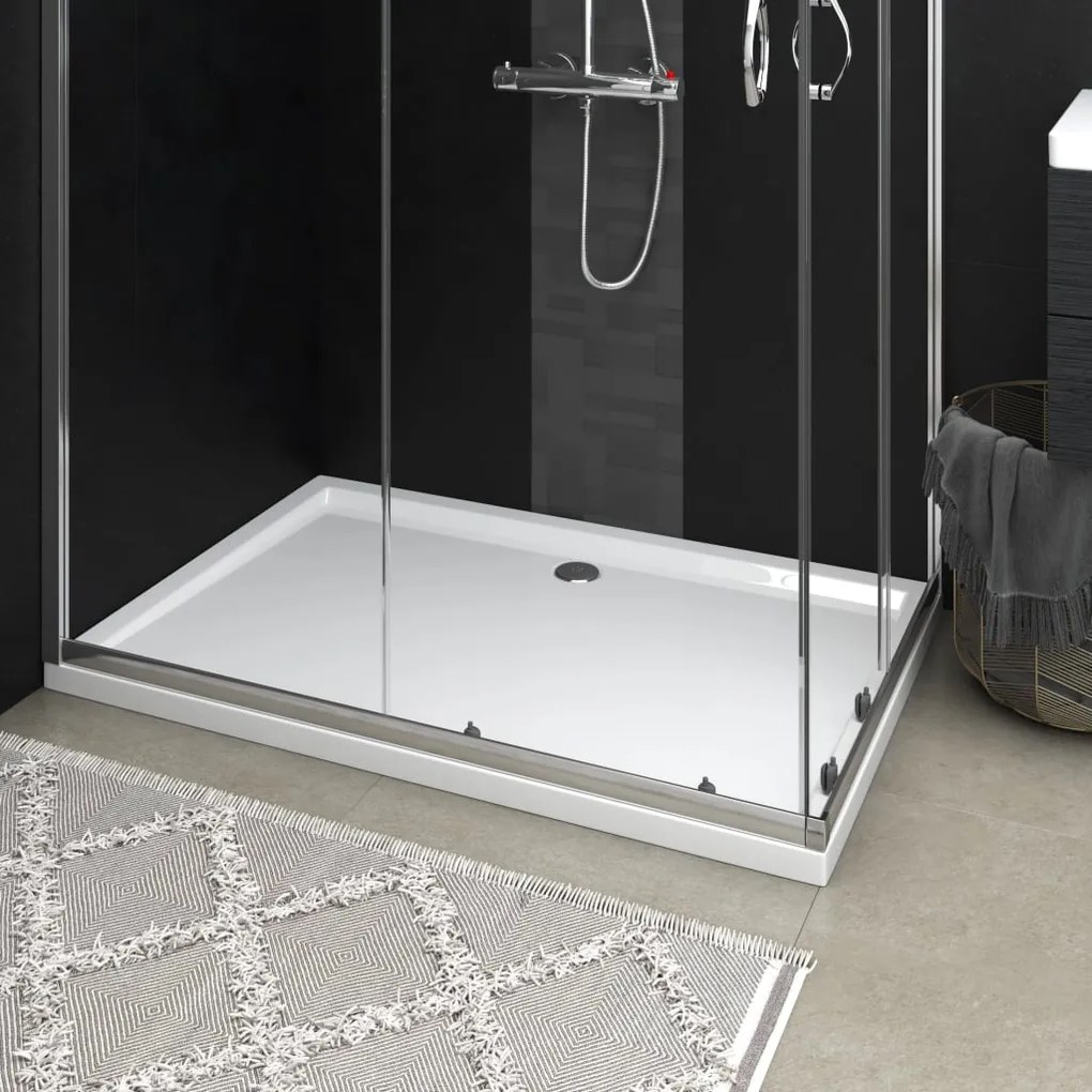148910 vidaXL Base de chuveiro retangular 80x120 cm ABS branco