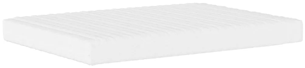 Cama com colchão 140x190 cm couro artificial branco