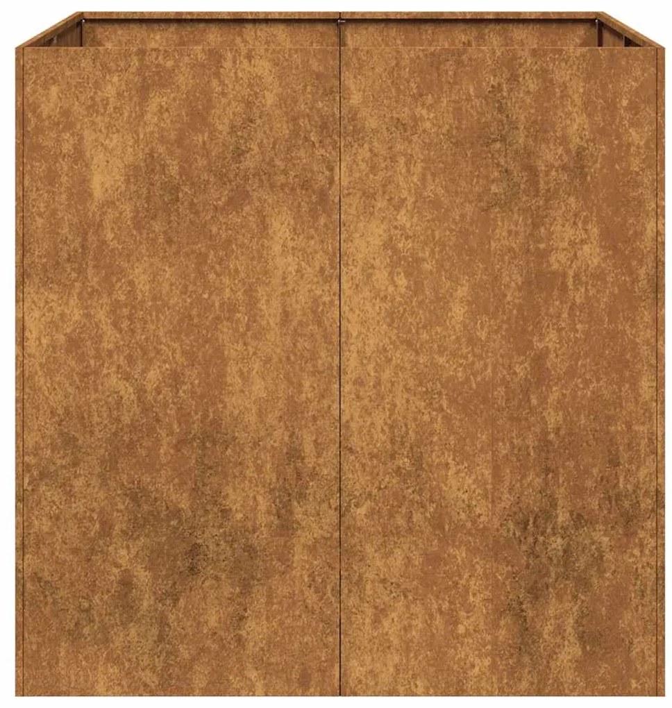 Floreira enferrujada 80x80x80 cm aço resistente