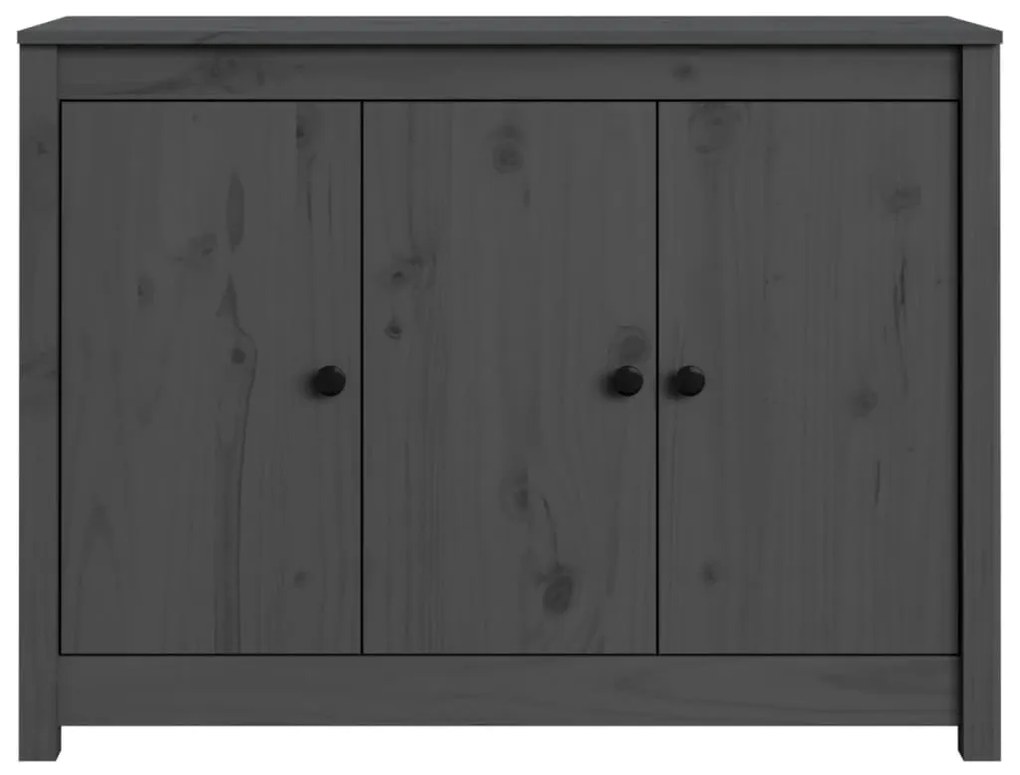 Aparador 100x35x74 cm madeira de pinho maciça cinzento