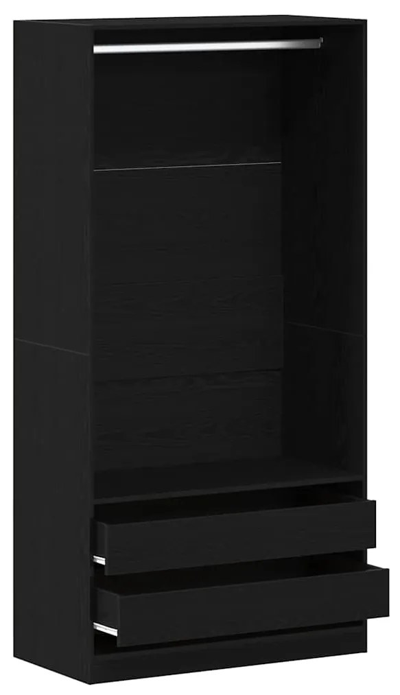 Armário de Carvalho Preto - 100 x 50 x 200 cm - Feito de Madeira Dupla