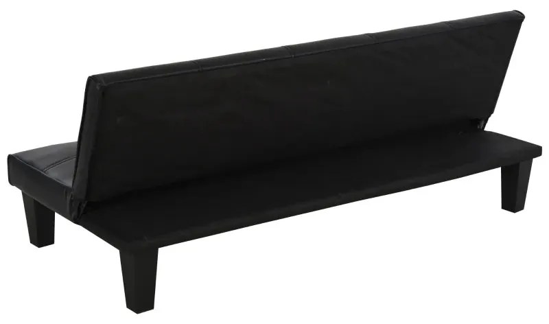 Sofá Cama Santarém em Couro Artificial - Preto - Design Moderno