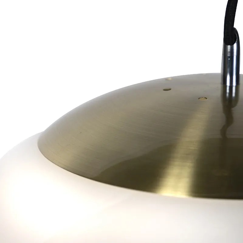 Candeeiro suspenso inteligente escandinavo dourado com vidro opalino 50cm incl. WiFi A60 - Ball 50