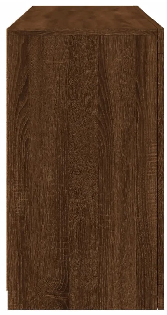 Aparador com luzes LED 123x37x67 cm carvalho castanho