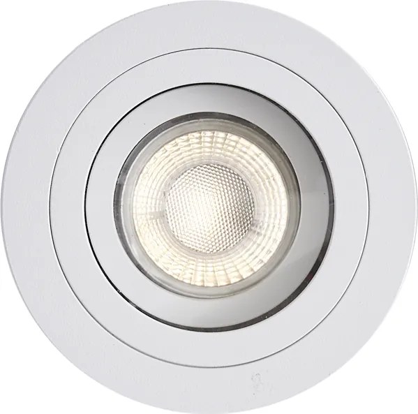 Foco embutido moderno branco giratório e inclinável IP44 - Chuck